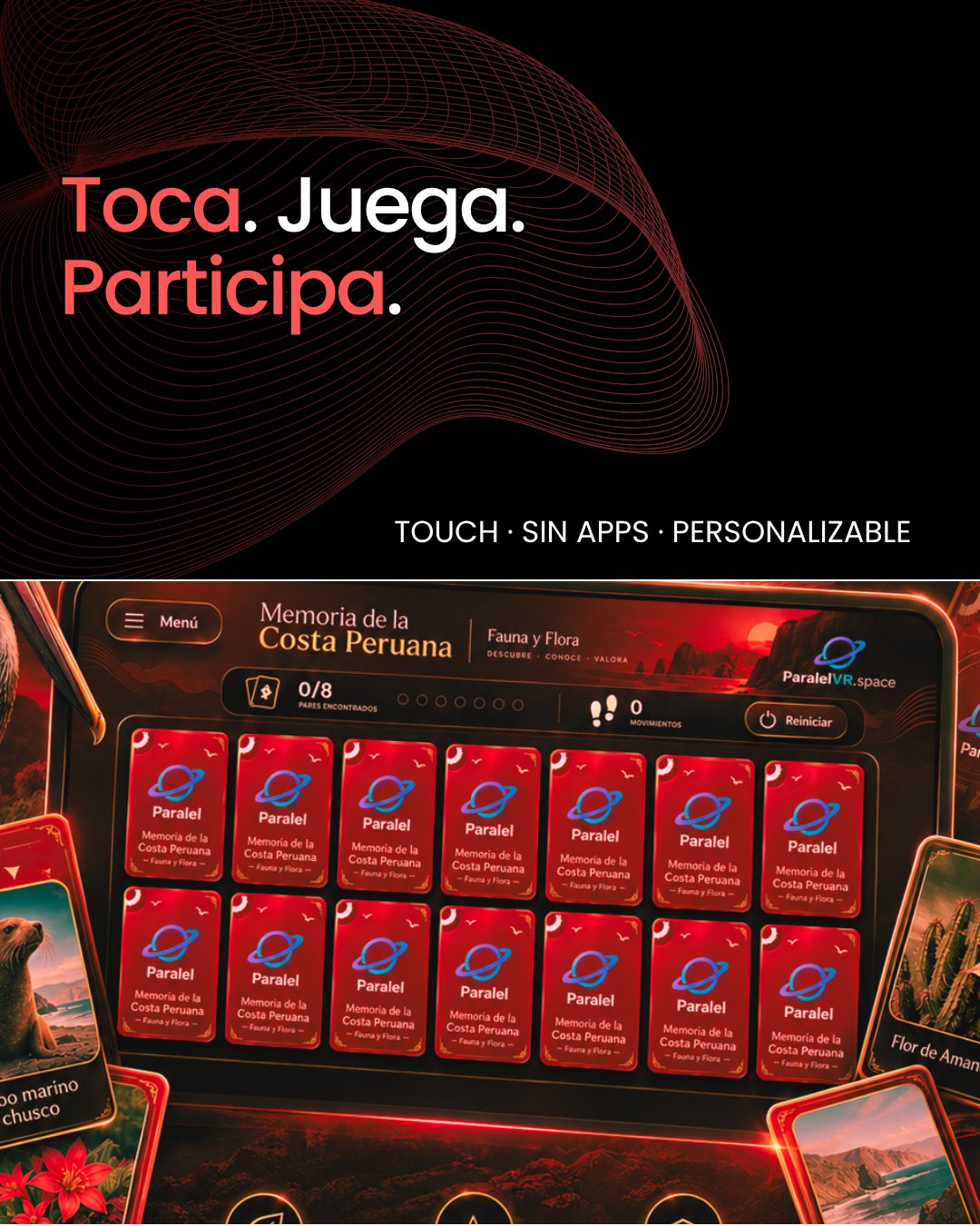 Juego touch de memoria para evento