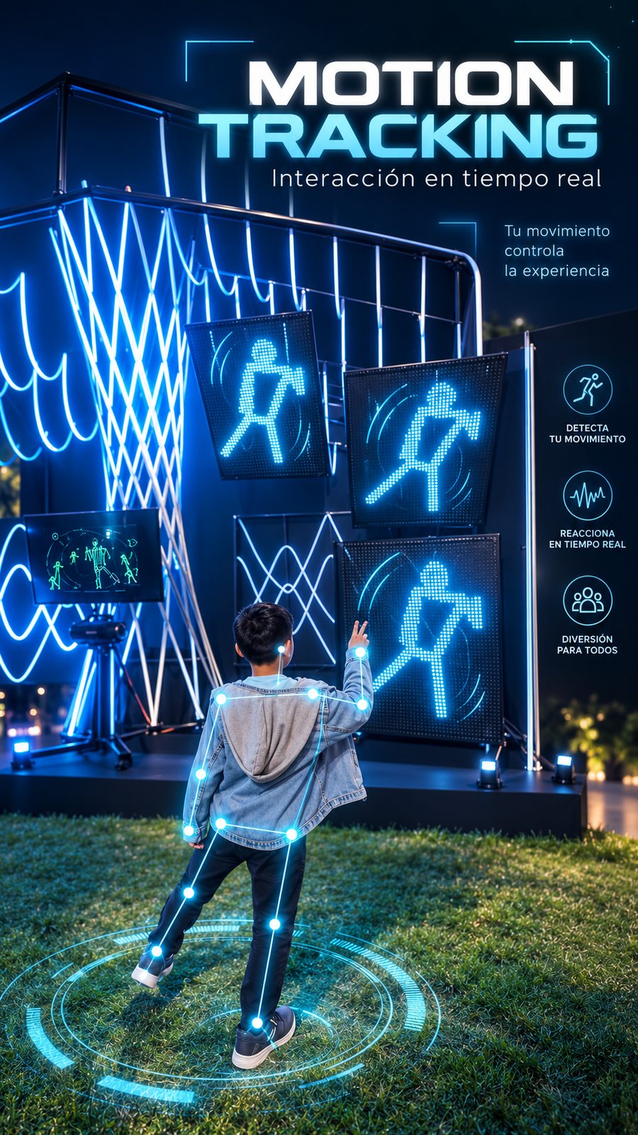 Juego de motion tracking con paneles interactivos